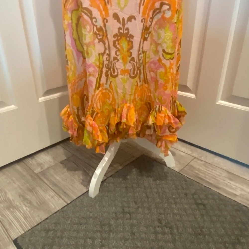 J. Crew Collection 100% silk colorful Tie Shoulder Dress 16585